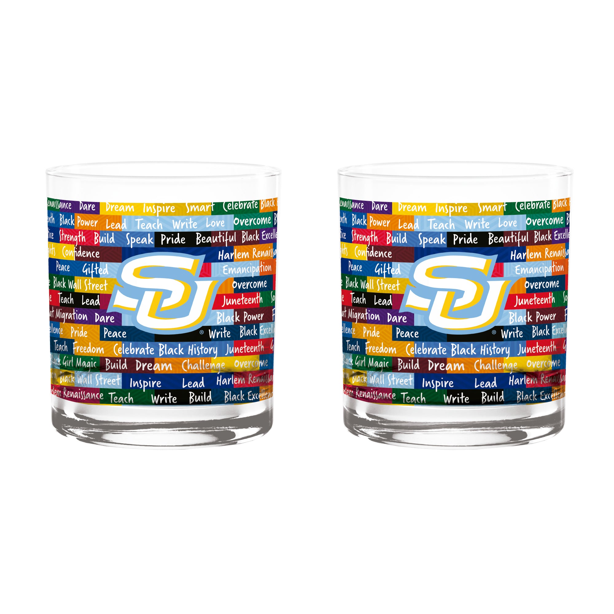 Southern A&M Jaguars 14oz BHM Rocks Glasses | Set of 2