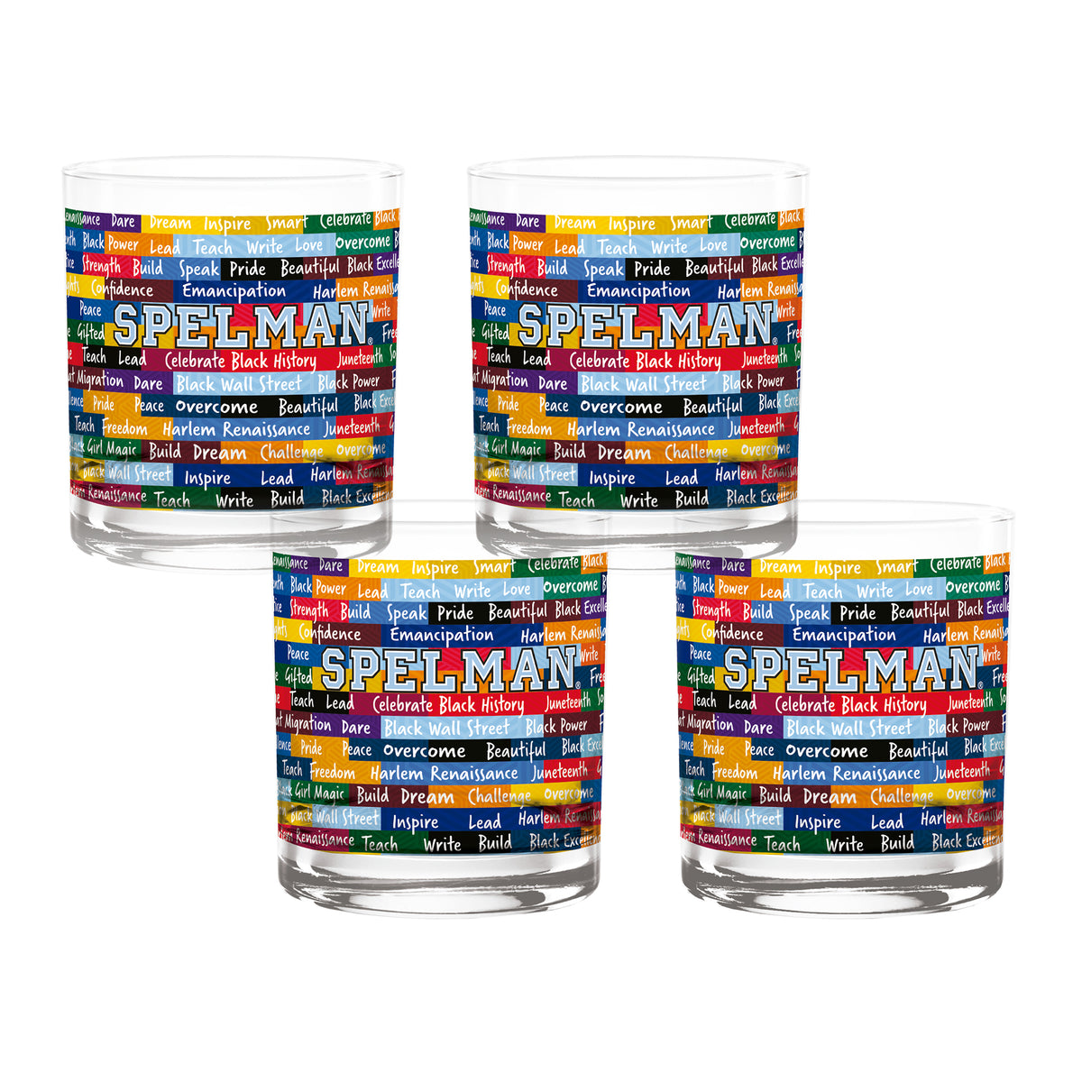 Set of 4 Spelman Jaguars 14oz BHM Rocks Glasses