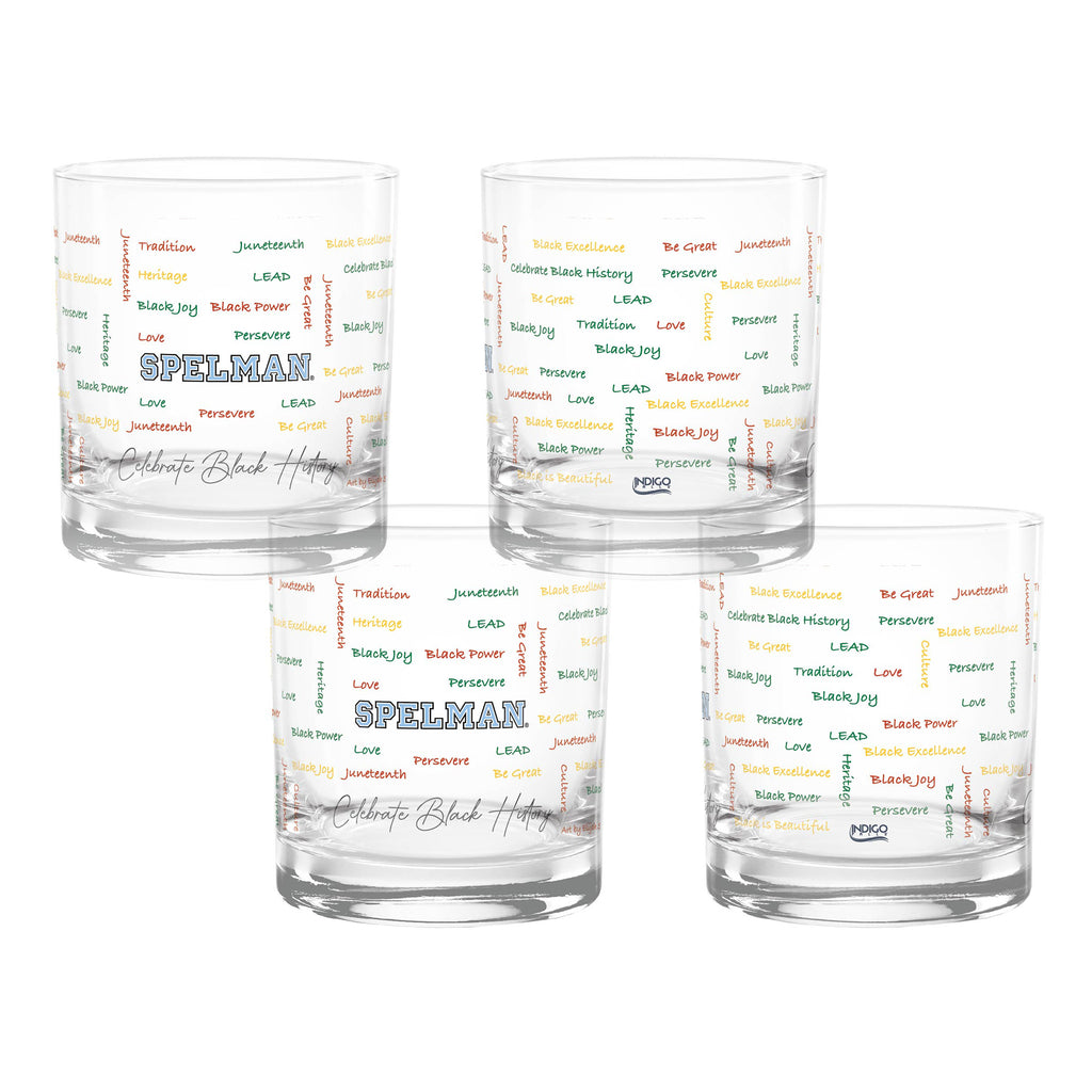 Set of 4 Spelman Jaguars 14oz BHM Rocks Glasses