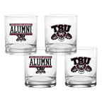 Set of 4 Texas Southern Tigers 14oz XD Alumni Rocks Glasses