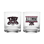 Set of 2 Texas Southern Tigers 14oz XD Alumni Rocks Glasses