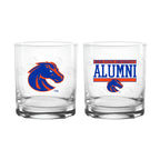 Set of 2 Boise State Broncos 14oz Alumni Rocks Glasses
