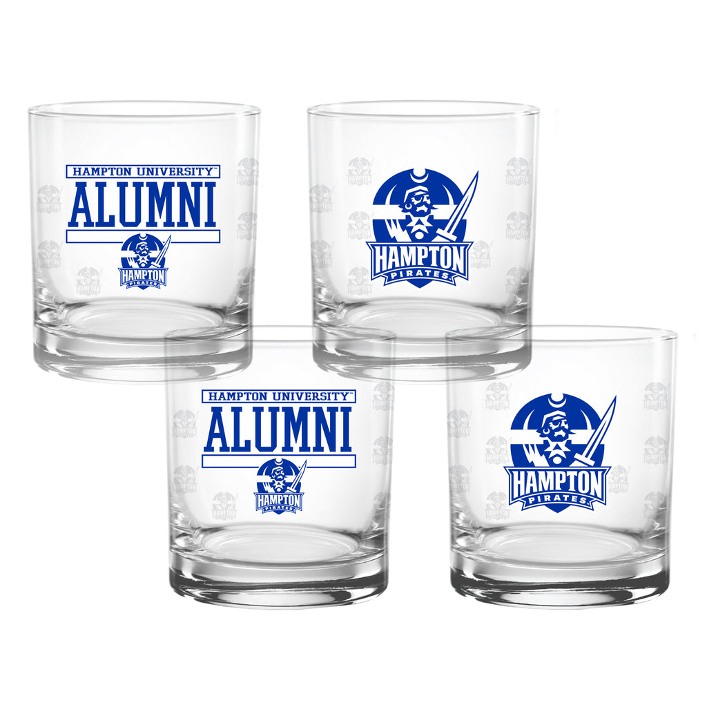 Set of 4 Hampton Pirates 14oz XD Alumni Rocks Glasses
