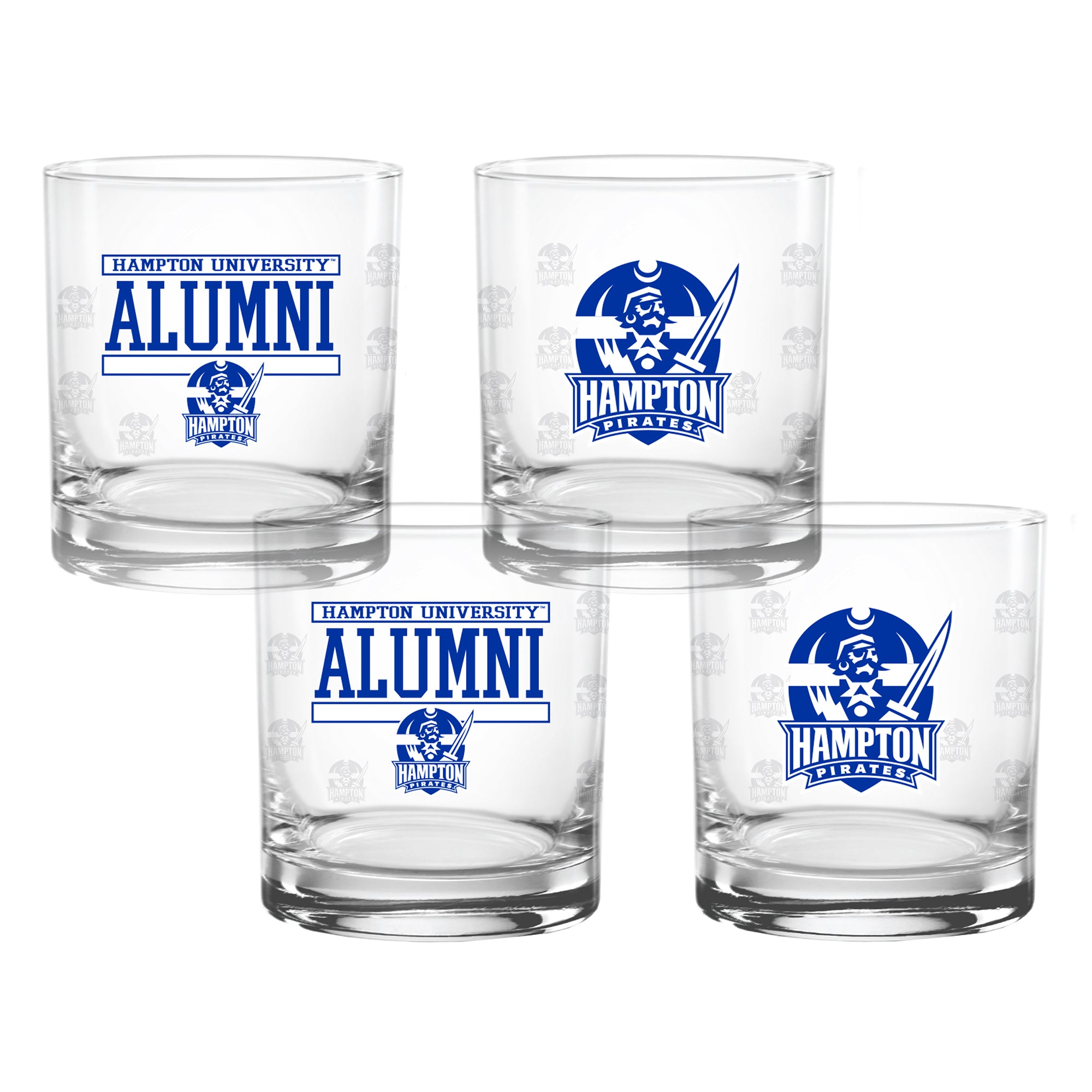 Set of 4 Hampton Pirates 14oz XD Alumni Rocks Glasses