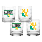 Set of 4 Xavier Louisiana Gold Rush-Nuggets 14oz XD Alumni Rocks Glasses