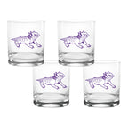 Set of 4 TCU Horned Frogs College Vault Sketch 14oz Rocks Glasses