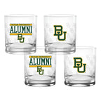 Set of 4 Baylor Bears 14oz Alumni Rocks Glasses