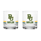 Set of 2 Baylor Bears 14oz Ring Rocks Glasses
