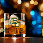 Set of 4 Baylor Bears Campus Line Art 14oz Rocks Glasses