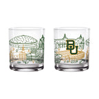 Set of 2 Baylor Bears Campus Line Art 14oz Rocks Glasses