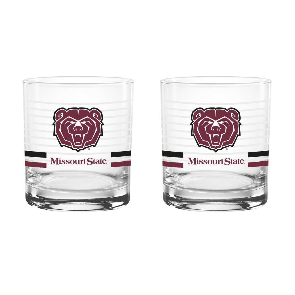 Set of 2 Missouri State Bears 14oz Ring Rocks Glasses