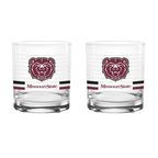 Set of 2 Missouri State Bears 14oz Ring Rocks Glasses