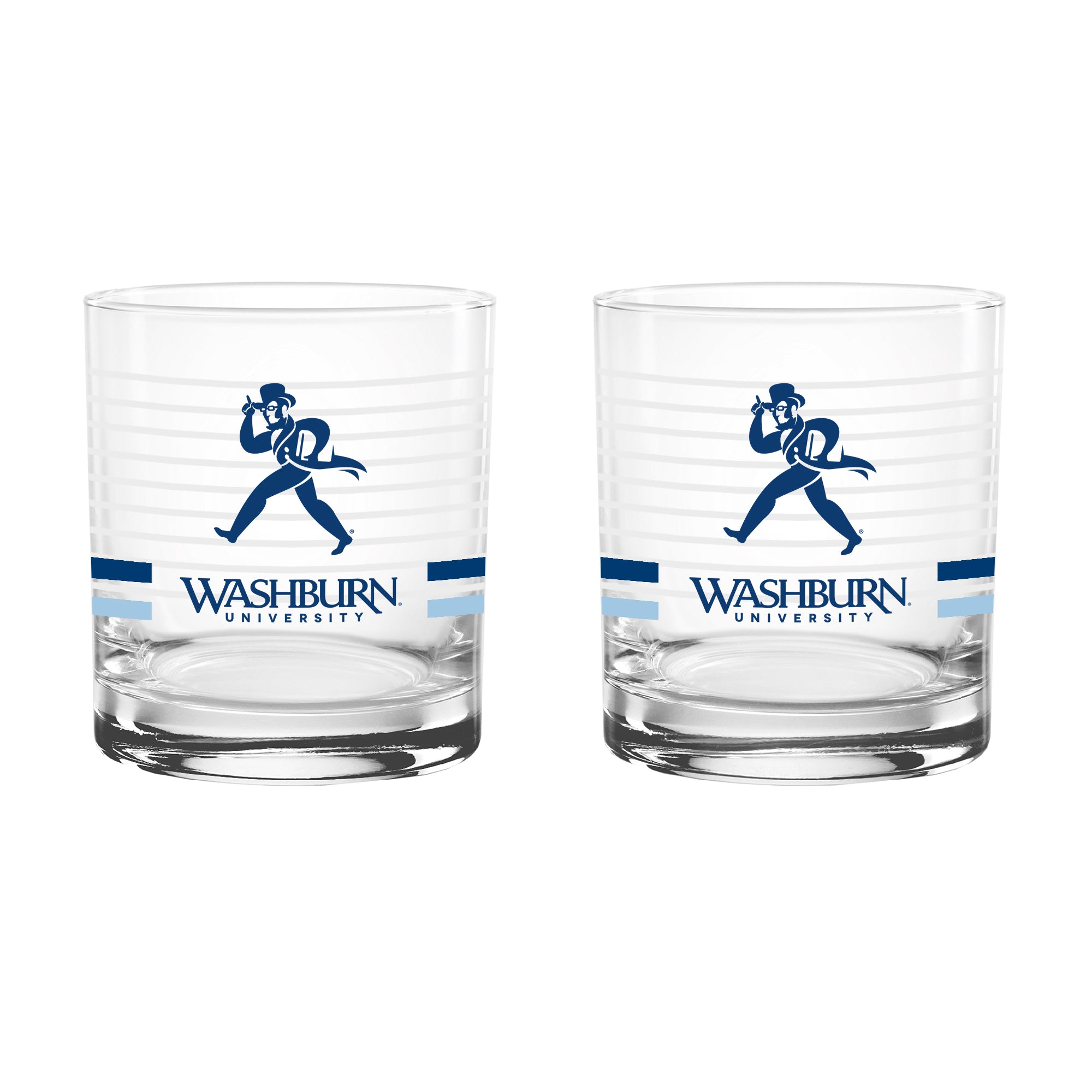 Set of 2 Washburn Ichabods 14oz Ring Rocks Glasses