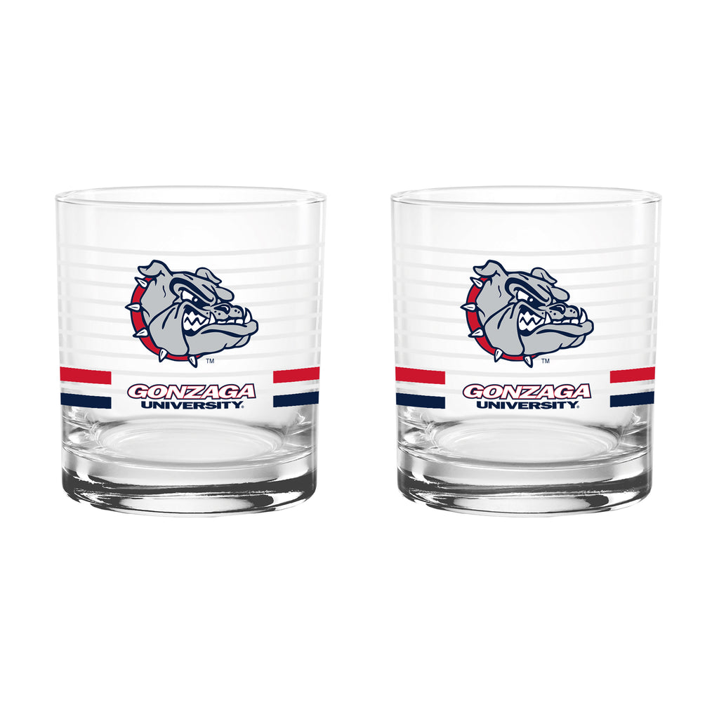 Set of 2 Gonzaga Bulldogs 14oz Ring Rocks Glasses