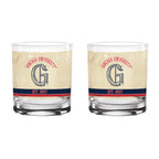 Gonzaga Bulldogs Set of 2 College Vault Tan Retro 14oz Rocks Glasses