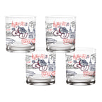 Set of 4 Gonzaga Bulldogs Campus Line Art 14oz Rocks Glasses