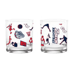 Set of 2 Gonzaga Bulldogs Basketball Sketch 14oz Rocks Glasses