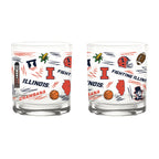 Set of 2 Illinois Fighting Illini 14oz Local Rocks Glasses