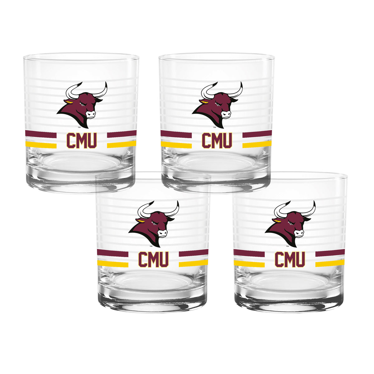 Set of 4 Colorado Mesa Mavericks 14oz Ring Rocks Glasses