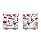 Set of 2 Cincinnati Bearcats 14oz Local Rocks Glasses