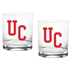 Set of 2 Cincinnati Bearcats College Vault Sketch 14oz Rocks Glasses