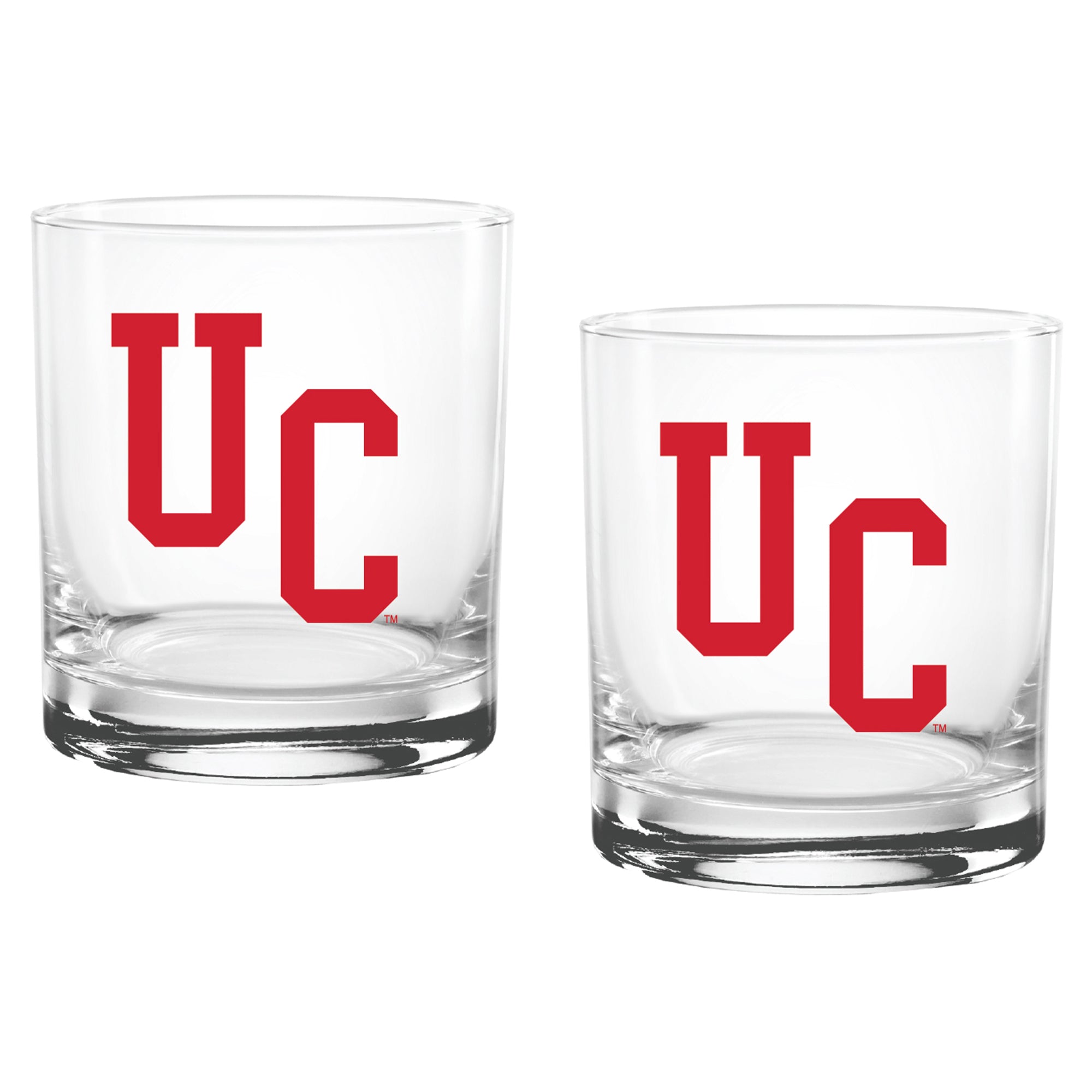 Set of 2 Cincinnati Bearcats College Vault Sketch 14oz Rocks Glasses
