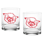 Set of 2 Cincinnati Bearcats College Vault Sketch 14oz Rocks Glasses