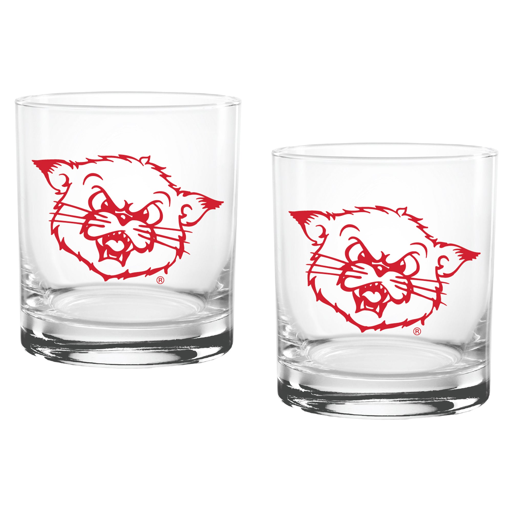 Set of 2 Cincinnati Bearcats College Vault Sketch 14oz Rocks Glasses