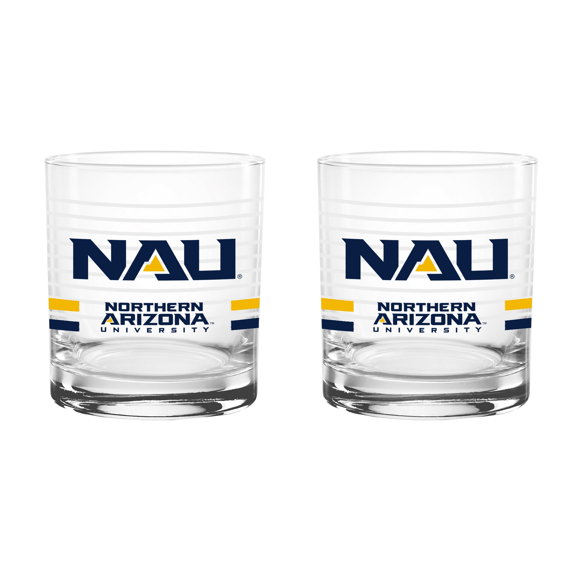 Set of 2 Northern Arizona Lumberjacks 14oz Ring Rocks Glasses