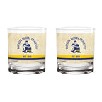 Northern Arizona Lumberjacks Set of 2 College Vault Tan Retro 14oz Rocks Glasses