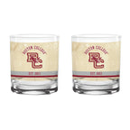 Boston College Eagles Set of 2 College Vault Tan Retro 14oz Rocks Glasses
