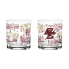 Set of 2 Boston College Eagles Campus Line Art 14oz Rocks Glasses