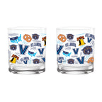 Set of 2 Villanova Wildcats 14oz Local Rocks Glasses