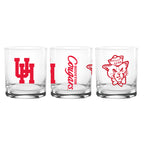Set of 2 Houston Cougars College Vault Sketch 14oz Rocks Glasses