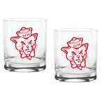 Set of 2 Houston Cougars College Vault Sketch 14oz Rocks Glasses