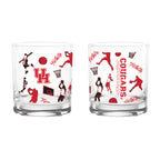 Set of 2 Houston Cougars Basketball Sketch 14oz Rocks Glasses