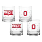 Set of 4 Ohio State Buckeyes 14oz XD Alumni Rocks Glasses