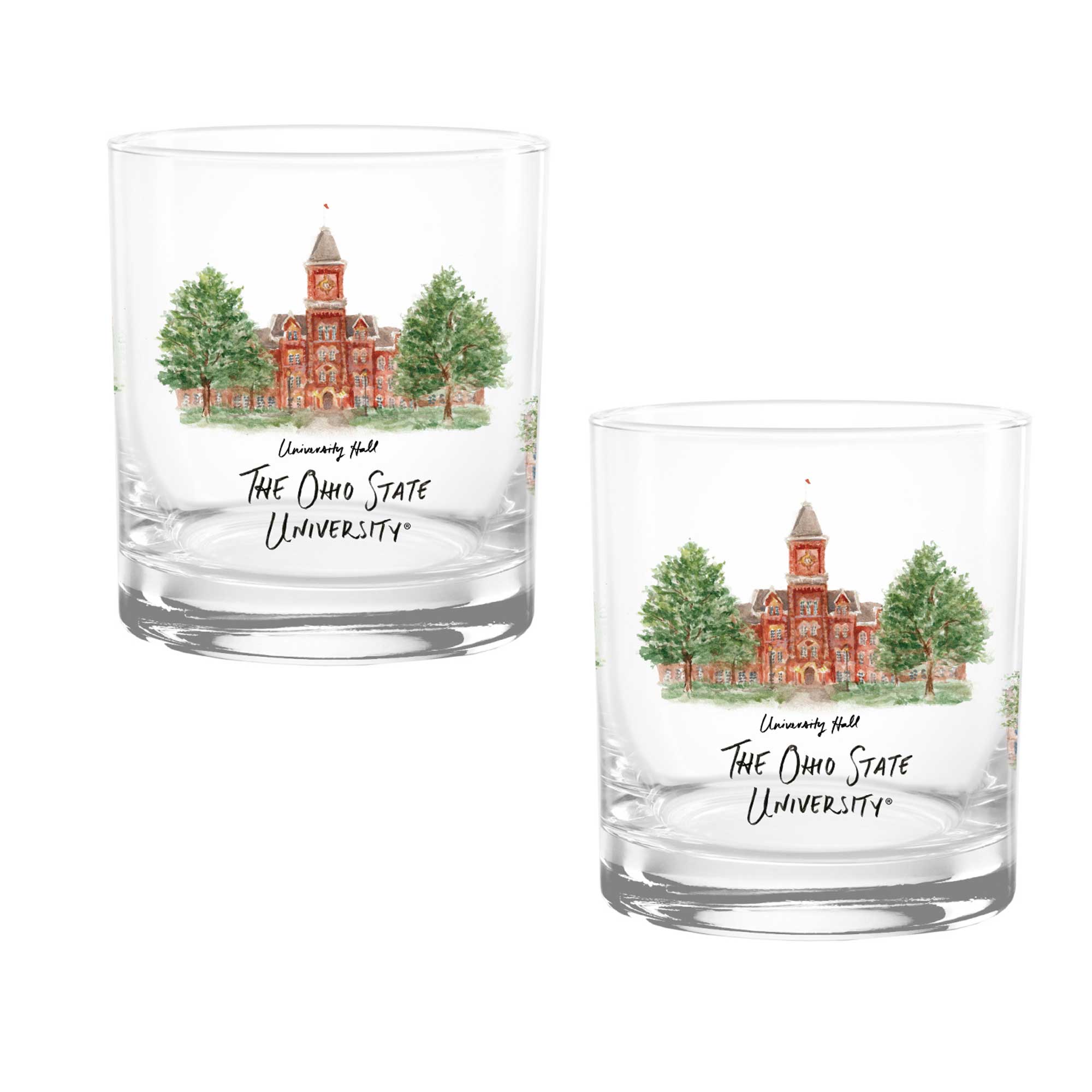 14oz Ohio State Buckeyes Laura Wilcox University Collection 2-Pack Glass Set