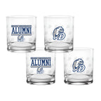 Set of 4 Drake Bulldogs 14oz Alumni Rocks Glasses