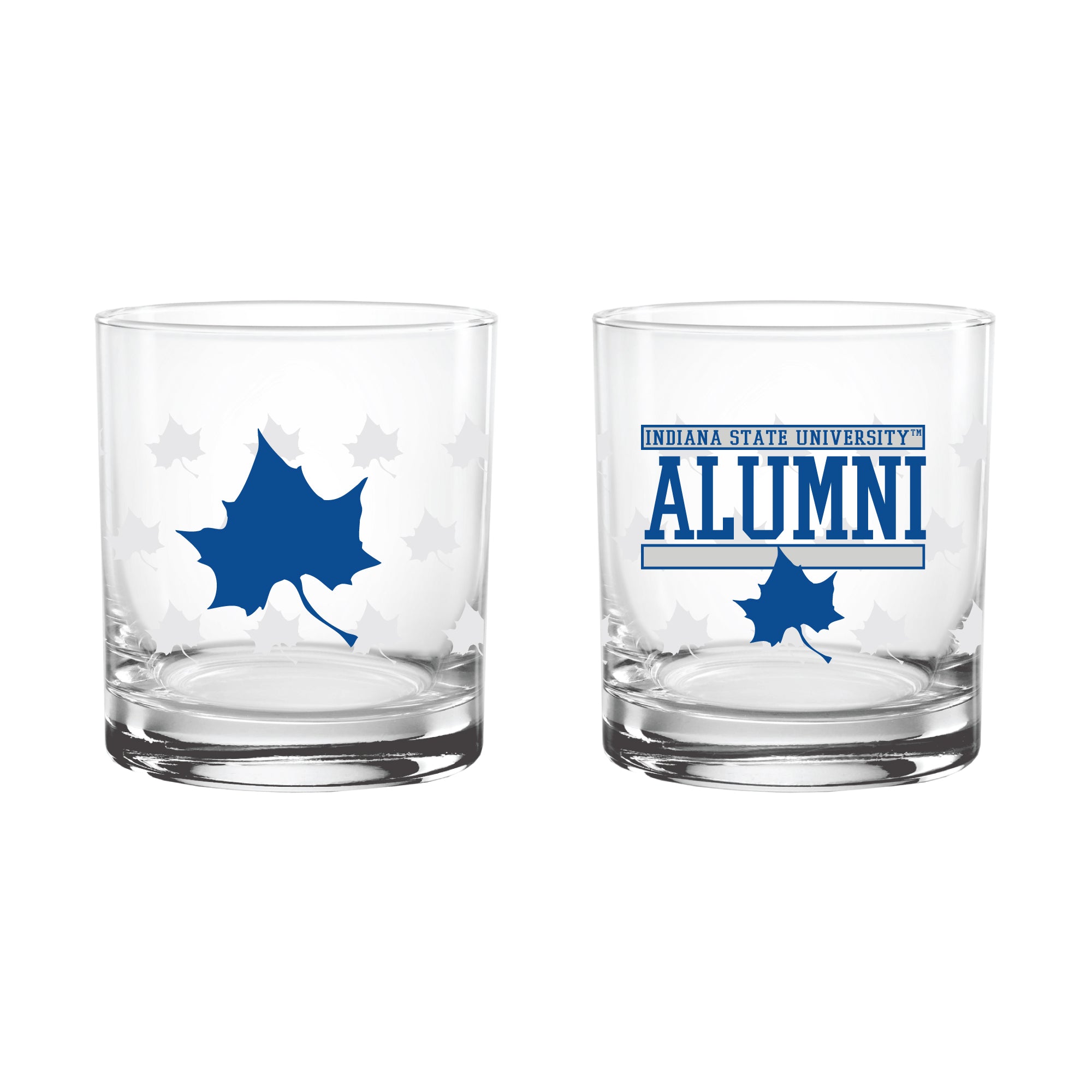 Set of 2 Indiana State Sycamores 14oz Alumni Rocks Glasses