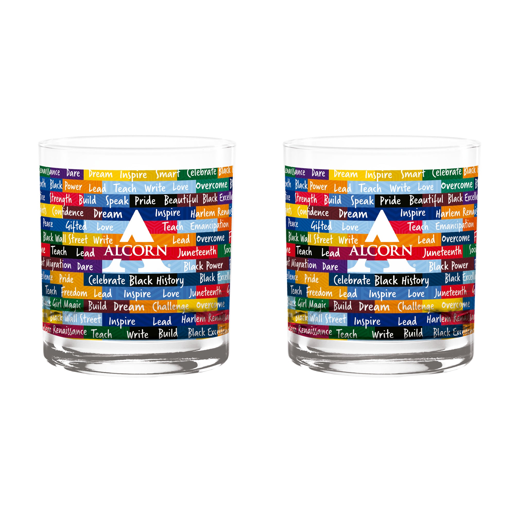 Alcorn State Braves 14oz BHM Rocks Glasses | Set of 2