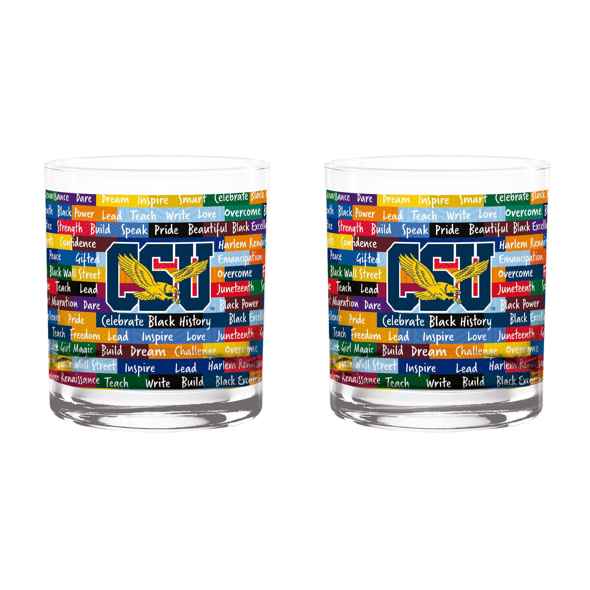 Coppin State Eagles 14oz BHM Rocks Glasses | Set of 2