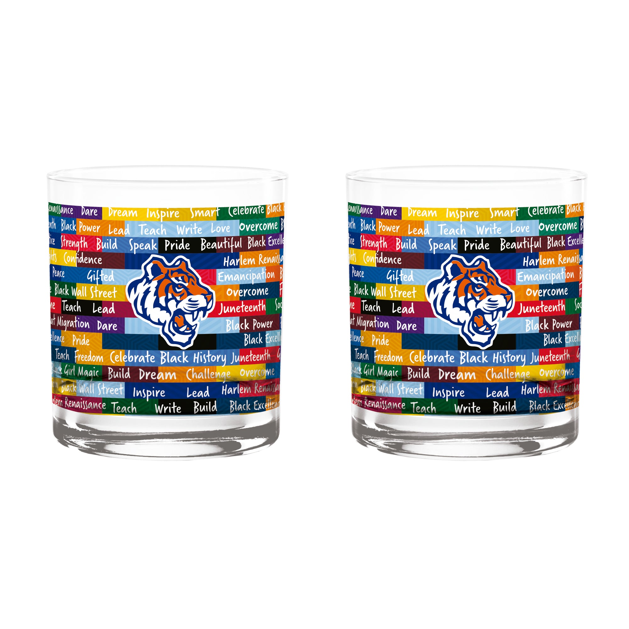 Savannah State Tigers 14oz BHM Rocks Glasses | Set of 2