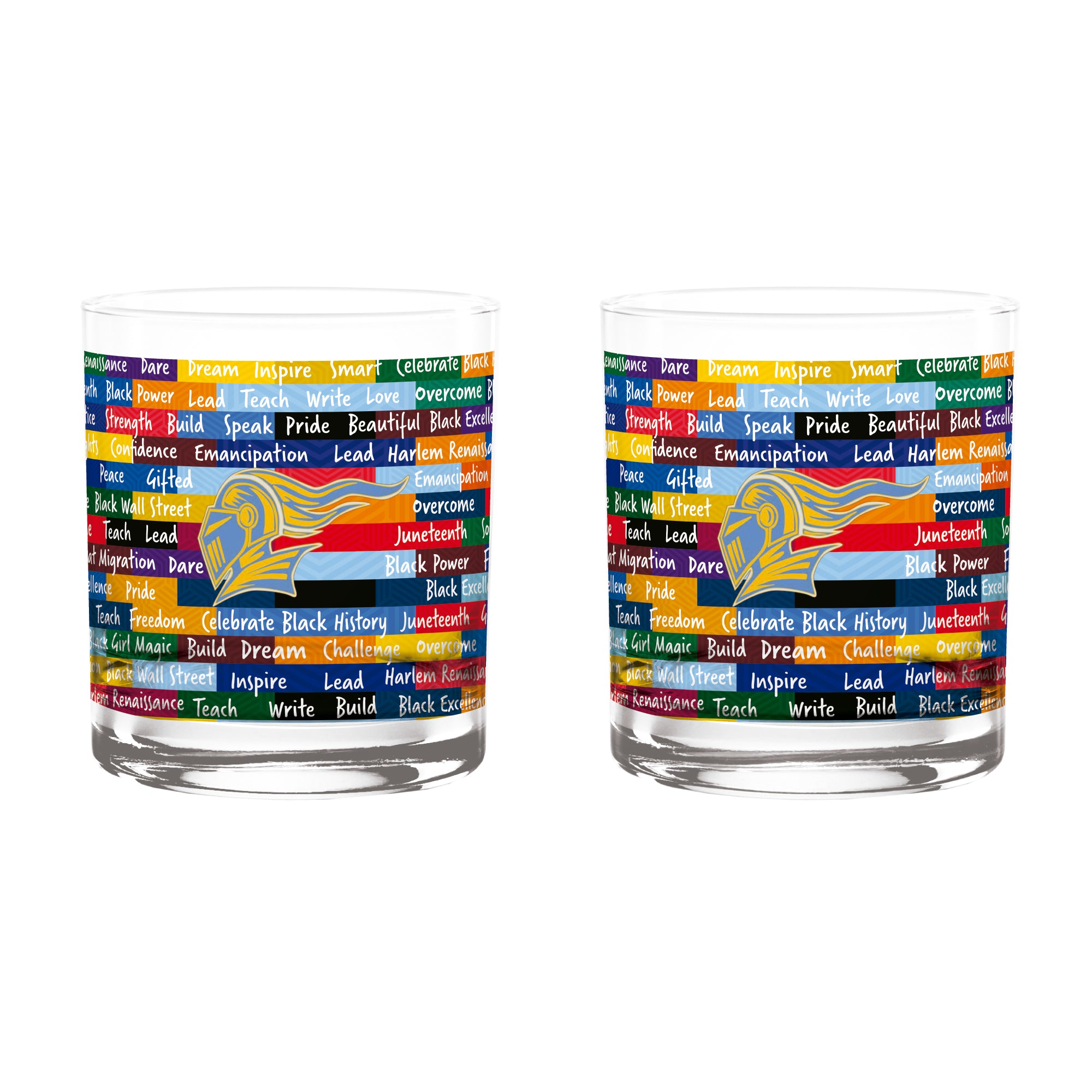 Southern–New Orleans Knights 14oz BHM Rocks Glasses | Set of 2
