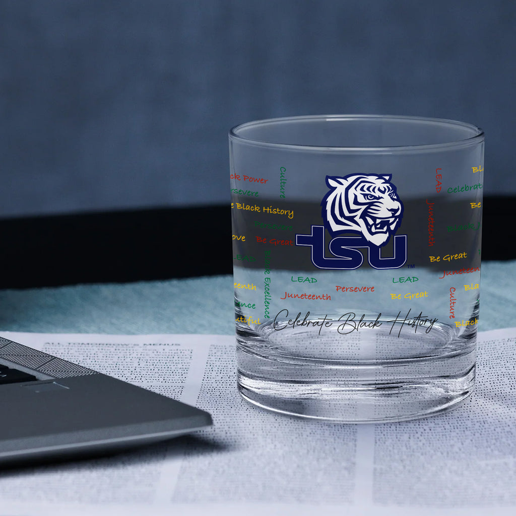 Set of 4 Tennessee State Tigers 14oz BHM Rocks Glasses