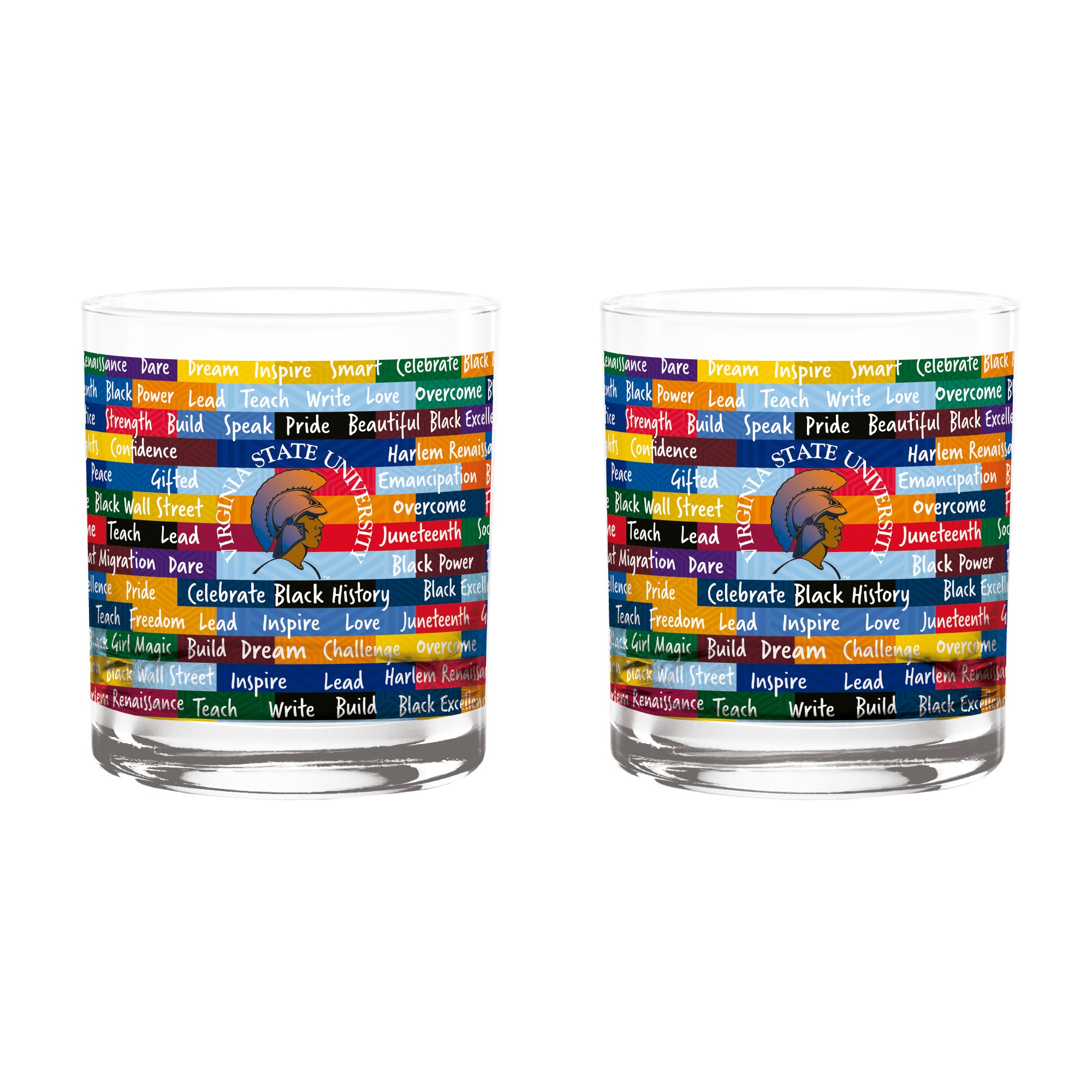 Virginia State Trojans 14oz BHM Rocks Glasses | Set of 2