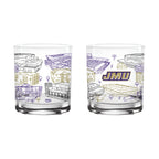 Set of 2 James Madison Dukes Campus Line Art 14oz Rocks Glasses