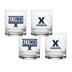 Set of 4 Xavier Musketeers 14oz Alumni Rocks Glasses