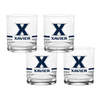 Set of 4 Xavier Musketeers 14oz Ring Rocks Glasses