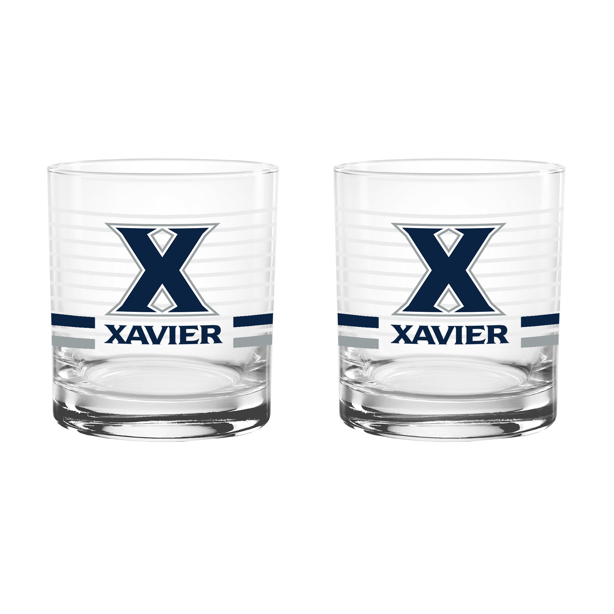 Set of 2 Xavier Musketeers 14oz Ring Rocks Glasses
